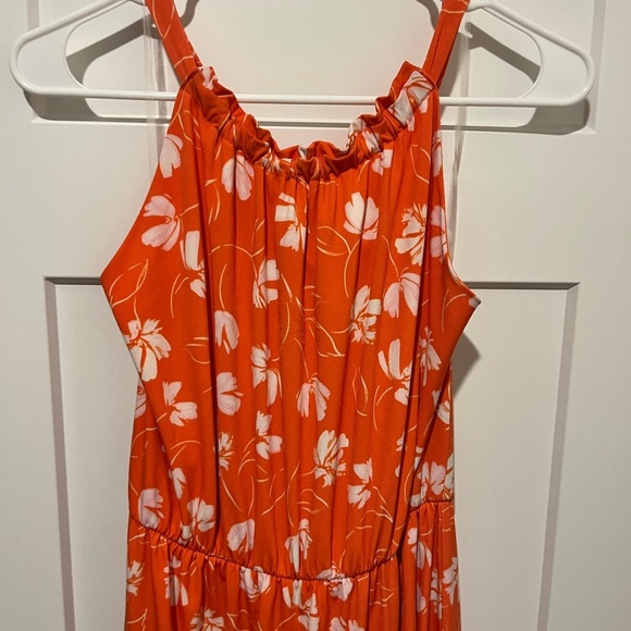 Orange Floral Maxi Dress - Picture 2 of 6